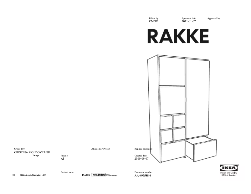 Image de la première page du manuel de l'appareil RAKKE