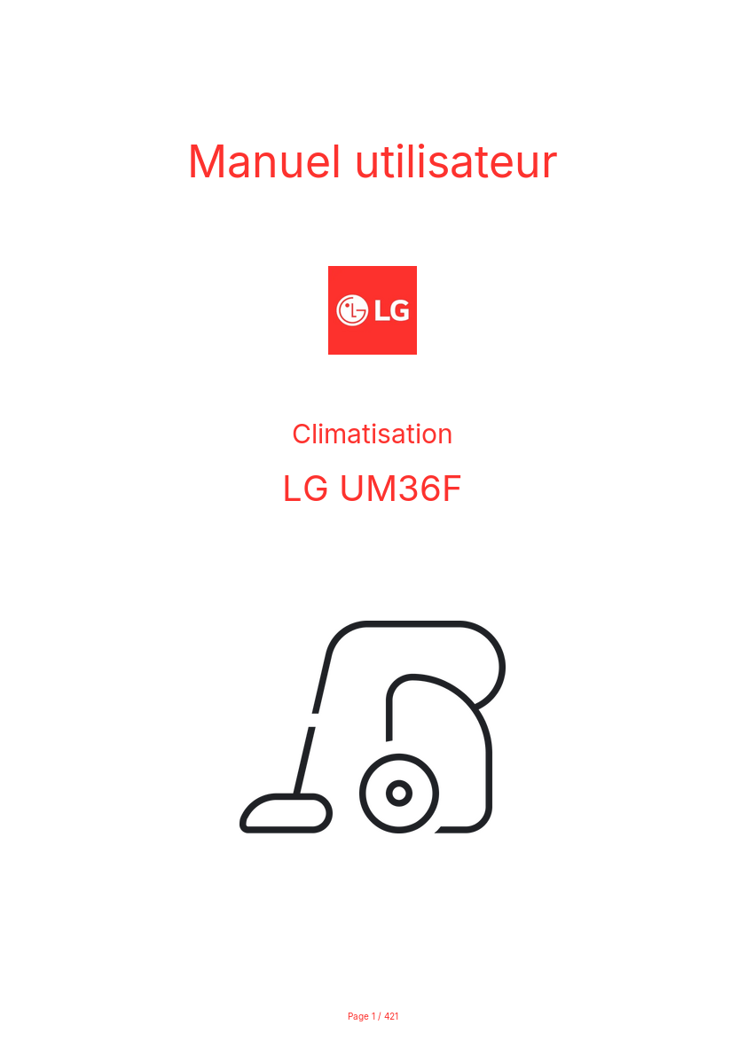 Image de la première page du manuel de l'appareil UM36F
