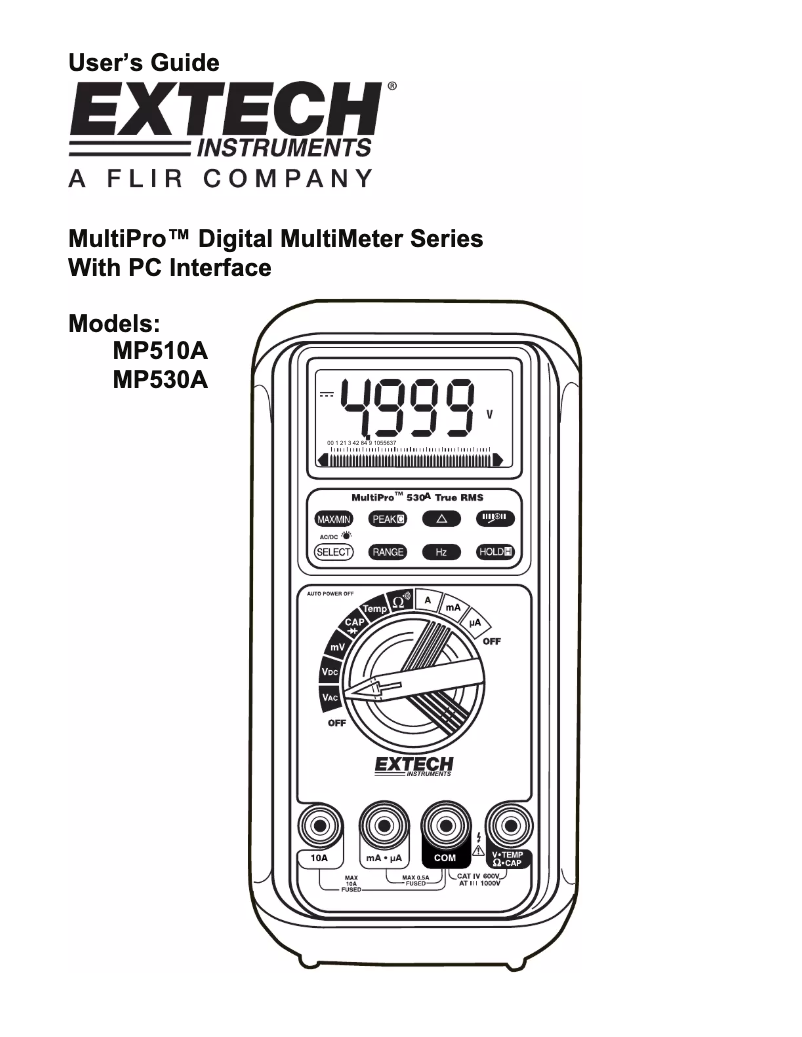 Page n°1 - Manuel utilisateur Extech MP530A