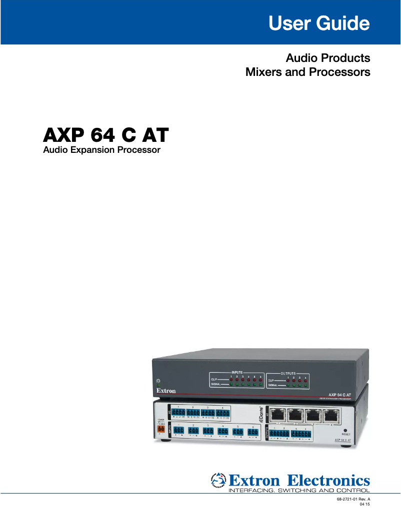 Image de la première page du manuel de l'appareil AXP 64 C AT