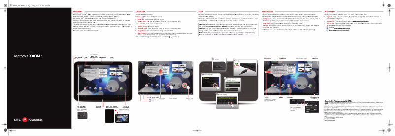 Page 1 of the manual Installation Guide Motorola Xoom