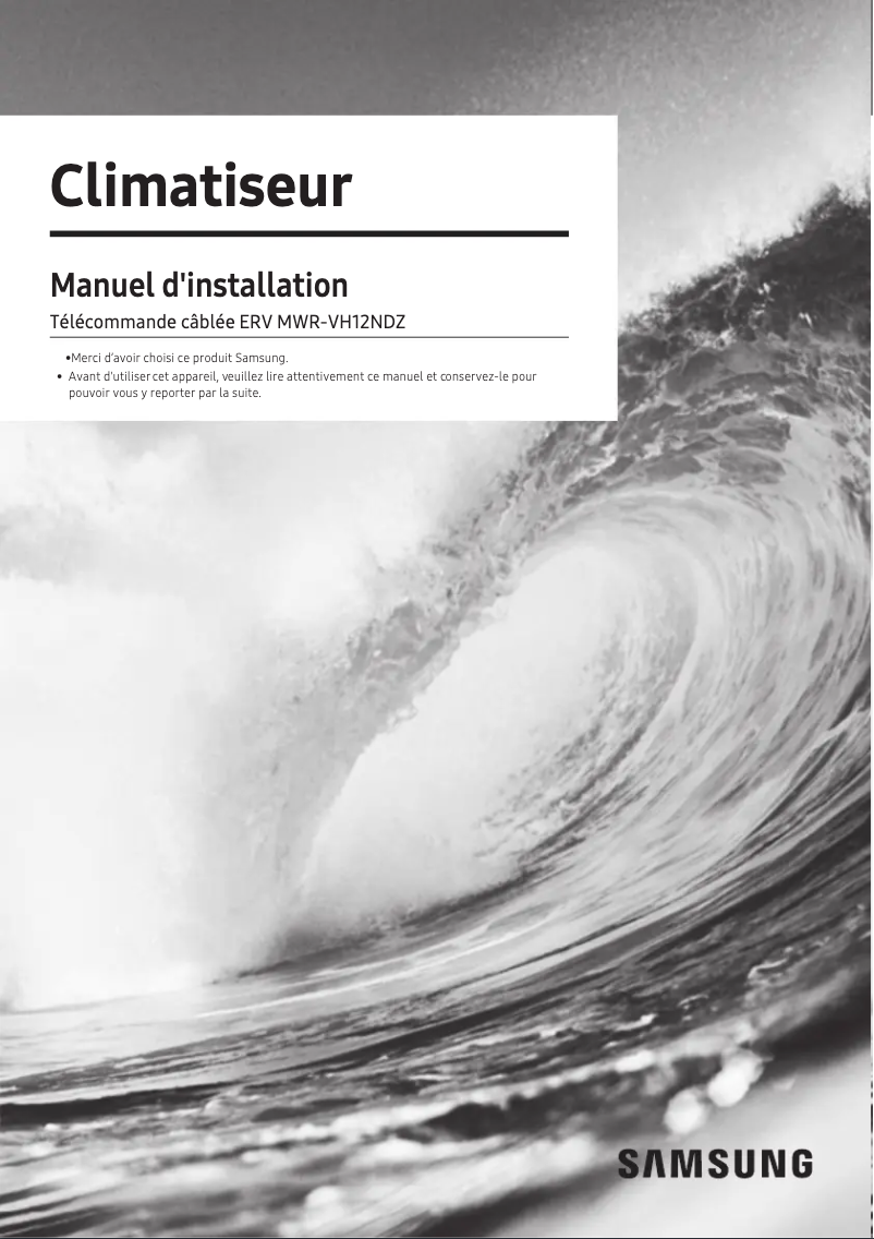 Page 1 de la notice Guide d'installation Samsung MWR-VH12NDZ