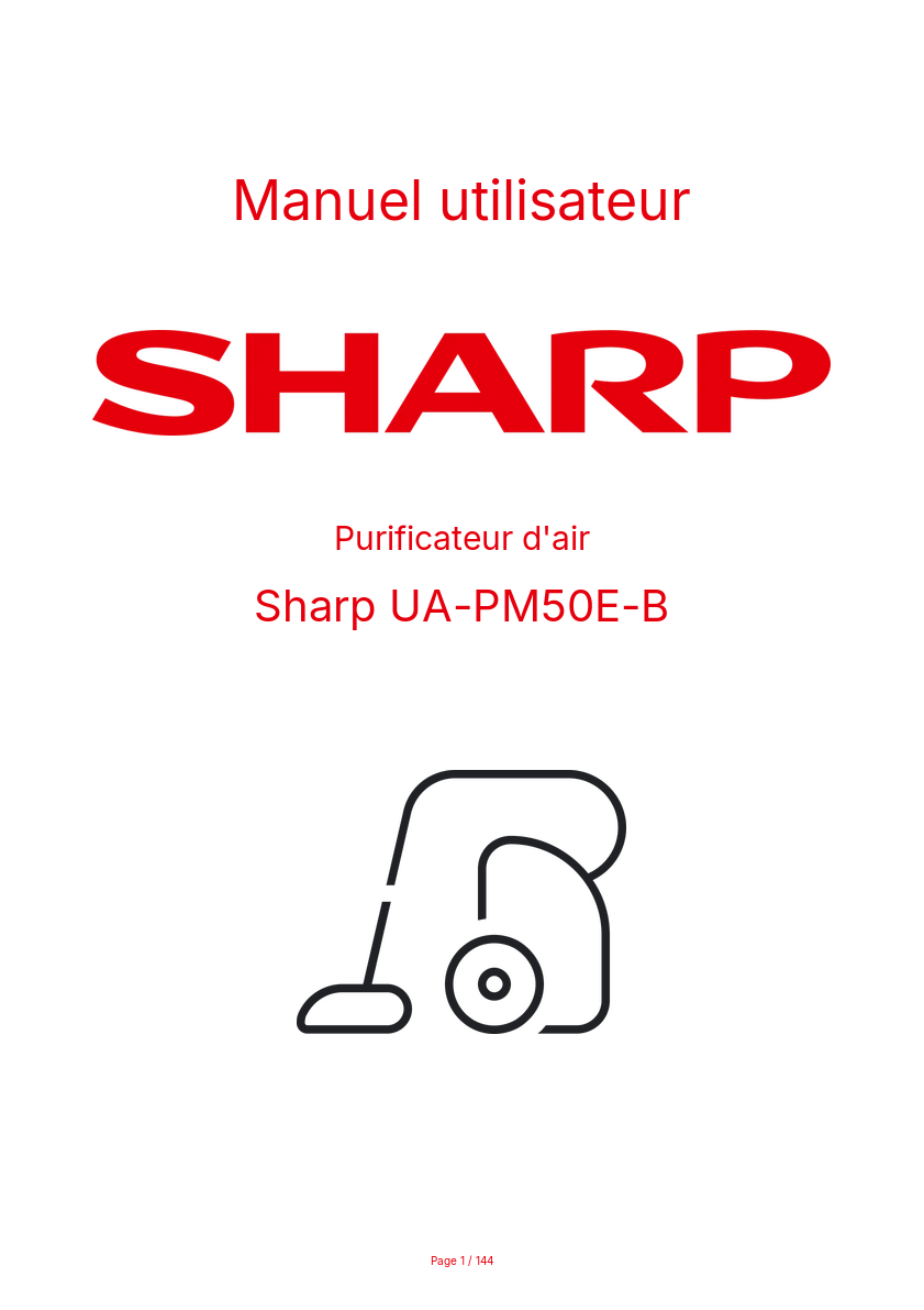 Page n°1 - Manuel utilisateur Sharp UA-PM50E-B
