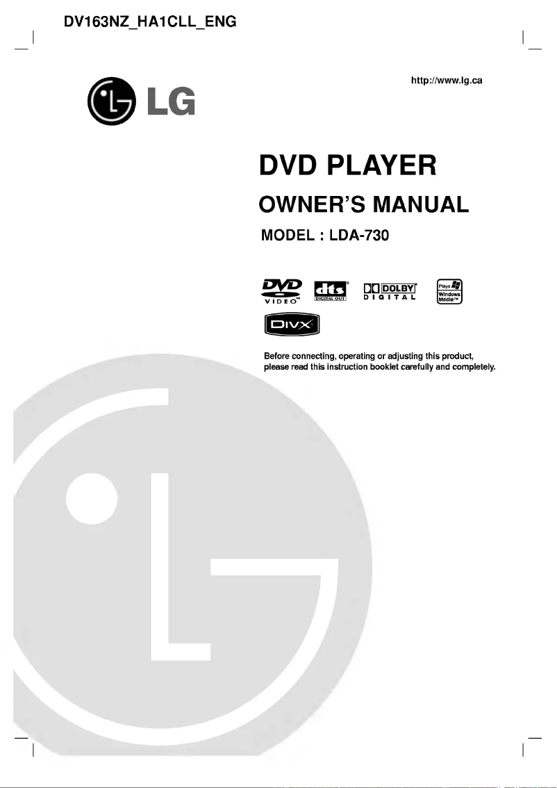 Page n°1 - Manuel utilisateur LG LDA-730