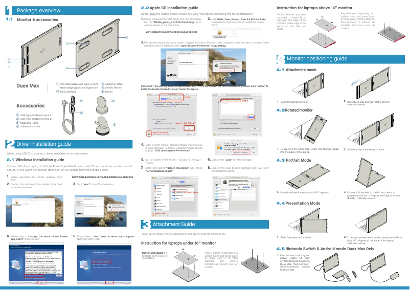 Image de la première page du manuel de l'appareil Duex Max