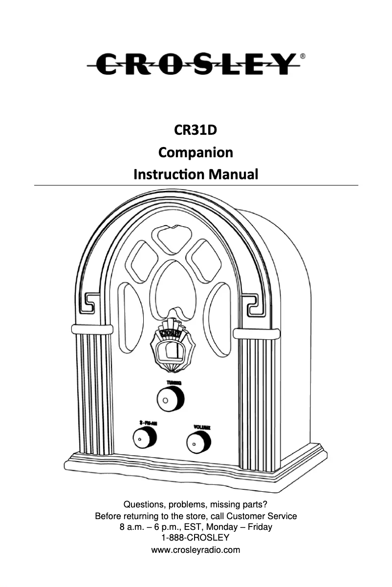 Page 1 de la notice Manuel utilisateur Crosley CR31D