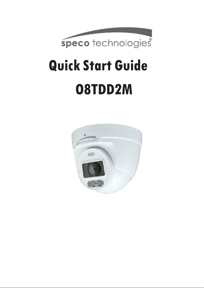Page 1 de la notice Manuel utilisateur Speco Technologies O8TDD2M