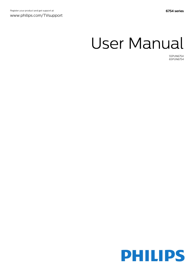 First page image of the manual for 65PUN6754