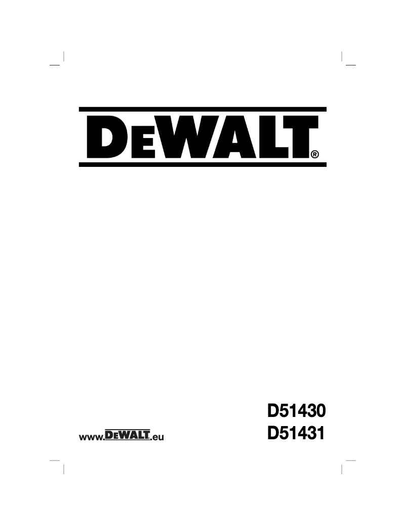 Page 1 de la notice Manuel utilisateur DeWalt D51431
