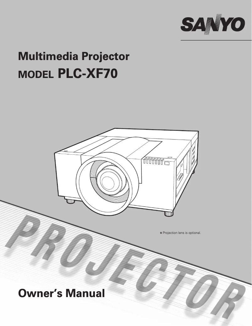 Page n°1 - Manuel utilisateur Sanyo PLC-XF70