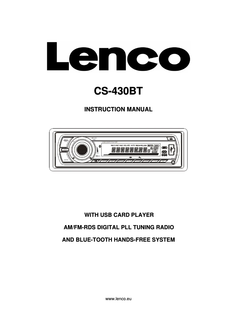 Página 1 del manual Manual de usuario Lenco CS-430BT