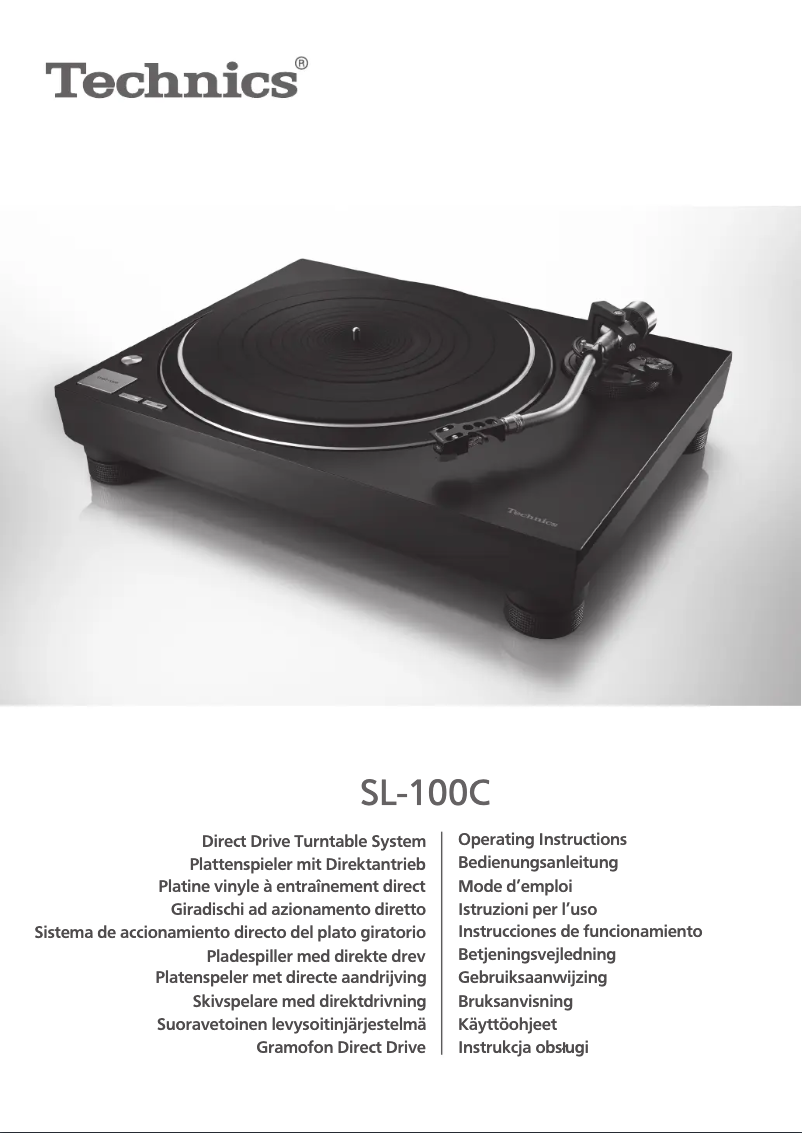 Page 1 de la notice Manuel utilisateur Technics SL-100C