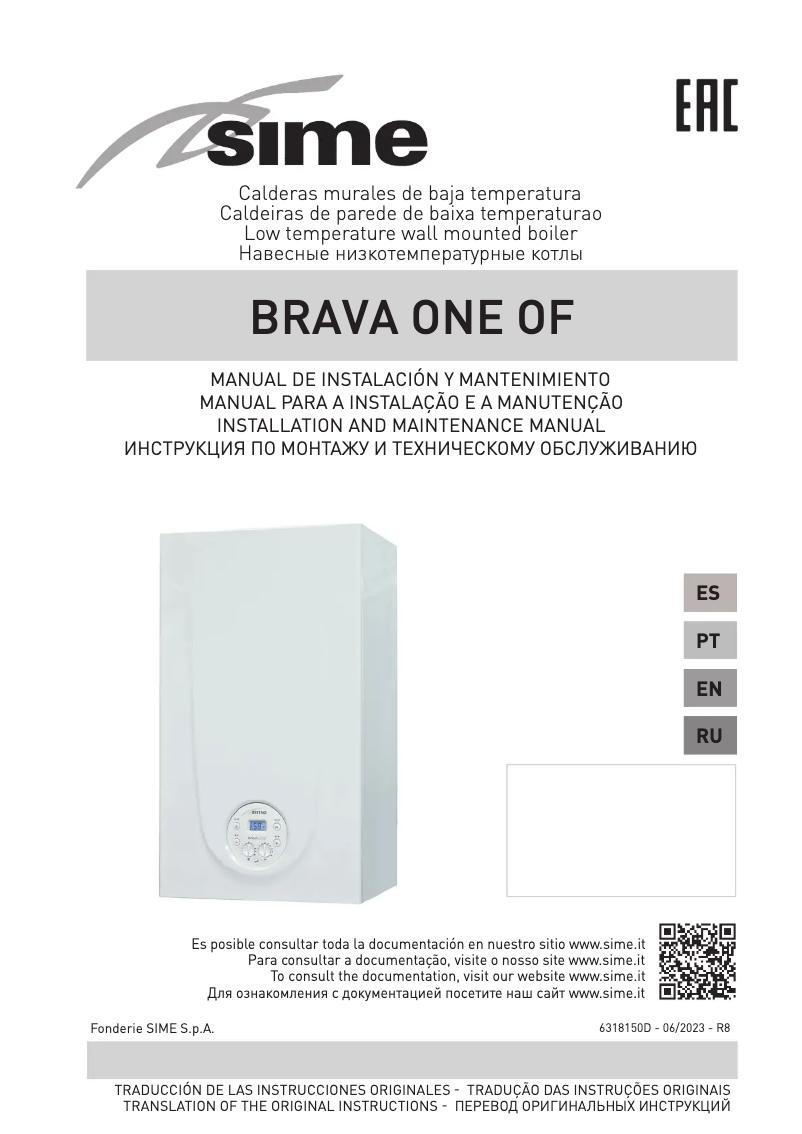 Page 1 de la notice Manuel utilisateur SIME BRAVA ONE OF