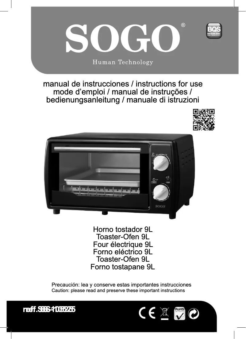 Page n°1 - Manuel utilisateur Sogo HOR-SS-10525