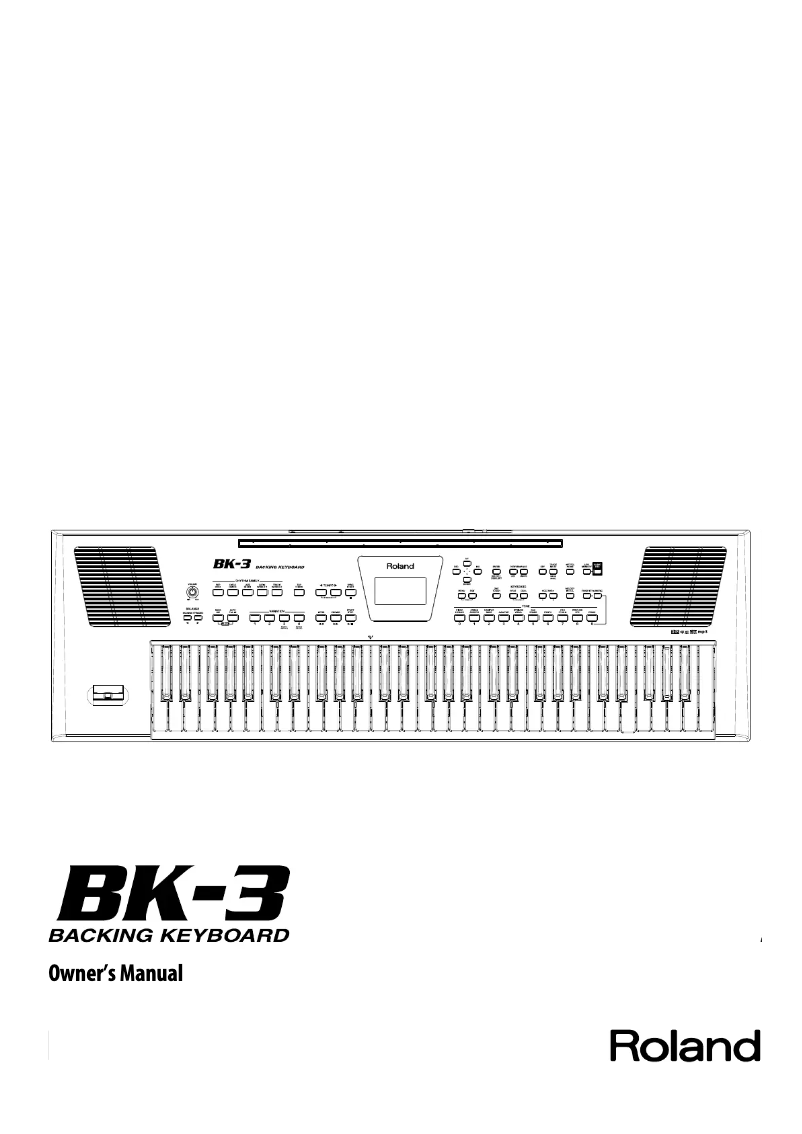 Page 1 de la notice Manuel utilisateur Roland BK-3-WH