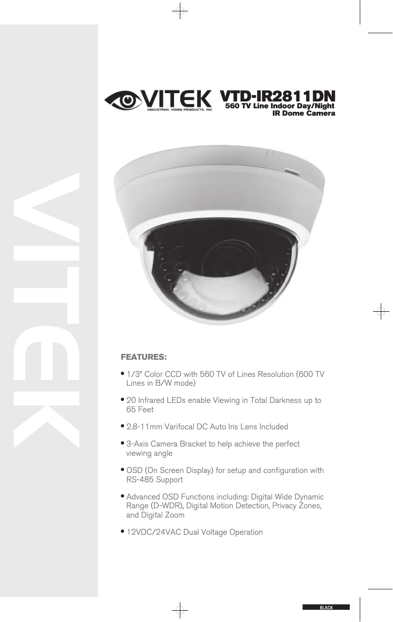 Page 1 de la notice Manuel utilisateur Vitek VTD-IR2811DN