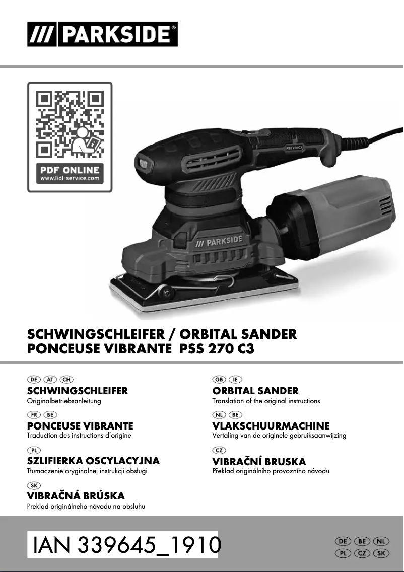 Image de la première page du manuel de l'appareil PSS 270 C3