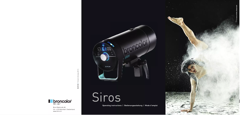 Page n°1 - Manuel utilisateur Broncolor Siros 800 S