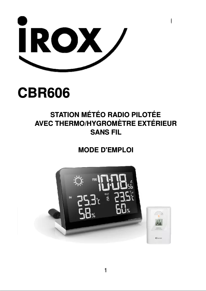 Page n°1 - Manuel utilisateur Irox CBR606