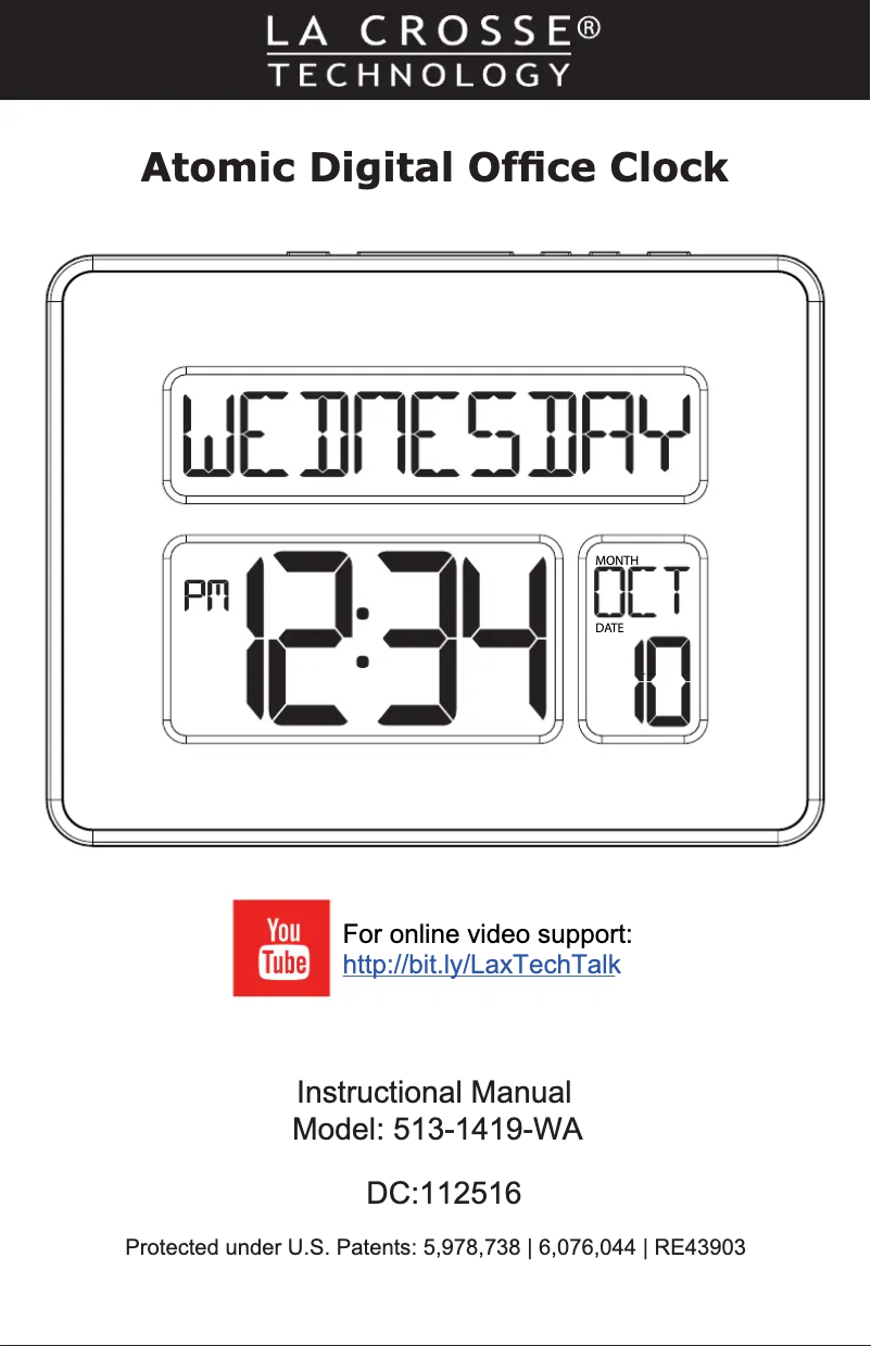 Image de la première page du manuel de l'appareil 513-1419-WA