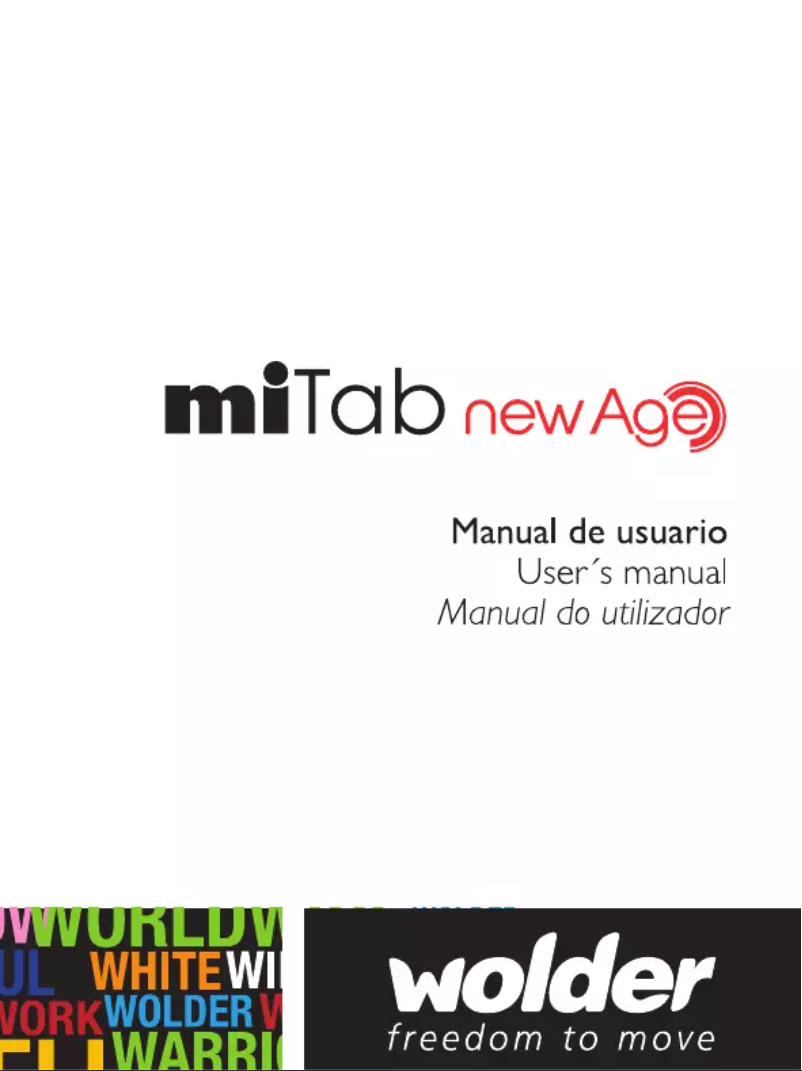 Page 1 de la notice Manuel utilisateur Wolder MiTab New Age
