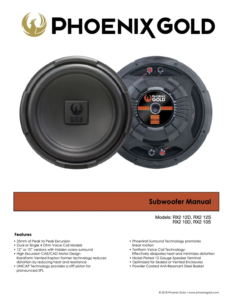 Page n°1 - Manuel utilisateur Phoenix Gold RX210S