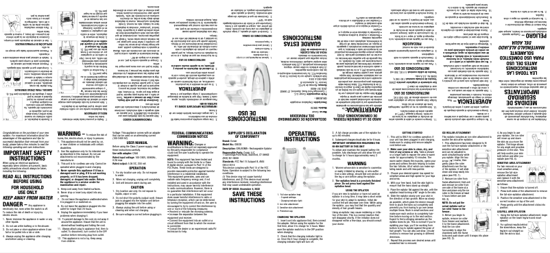 Page 1 de la notice Manuel utilisateur Conair GIRLBOMB GBE20