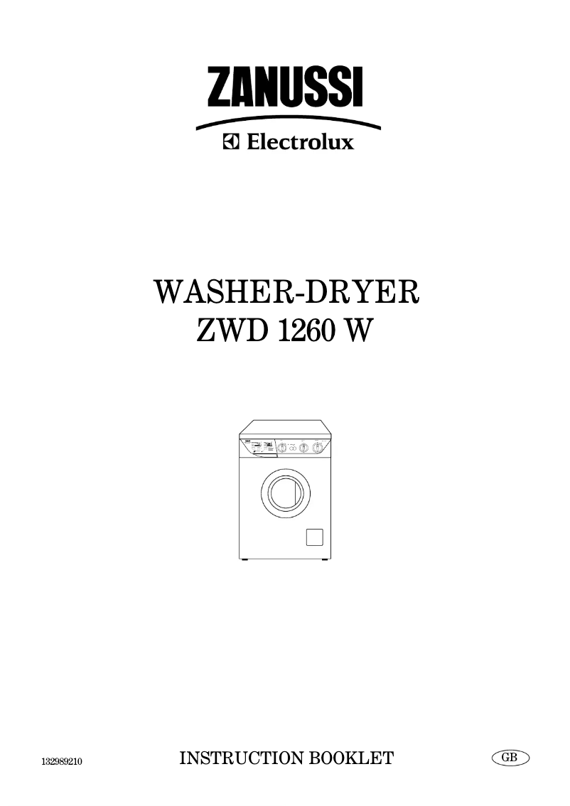 Page 1 de la notice Manuel utilisateur Zanussi-Electrolux ZWD1260W
