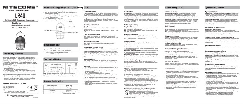 Page n°1 - Manuel utilisateur Nitecore LR40