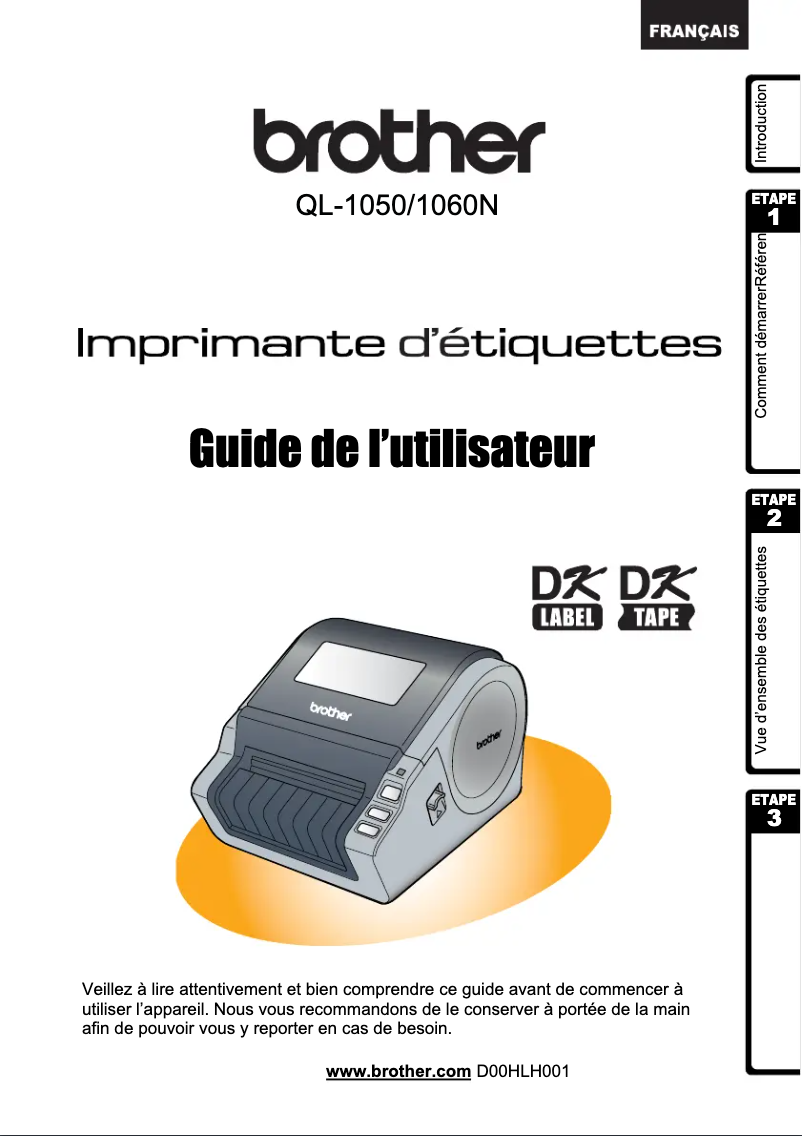 Page n°1 - Manuel utilisateur Brother QL-1050