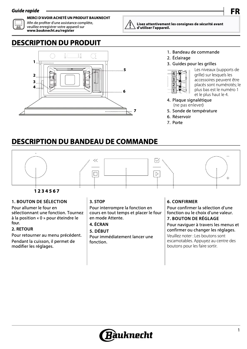 Image de la première page du manuel de l'appareil ECSK7 CP845 PTCH