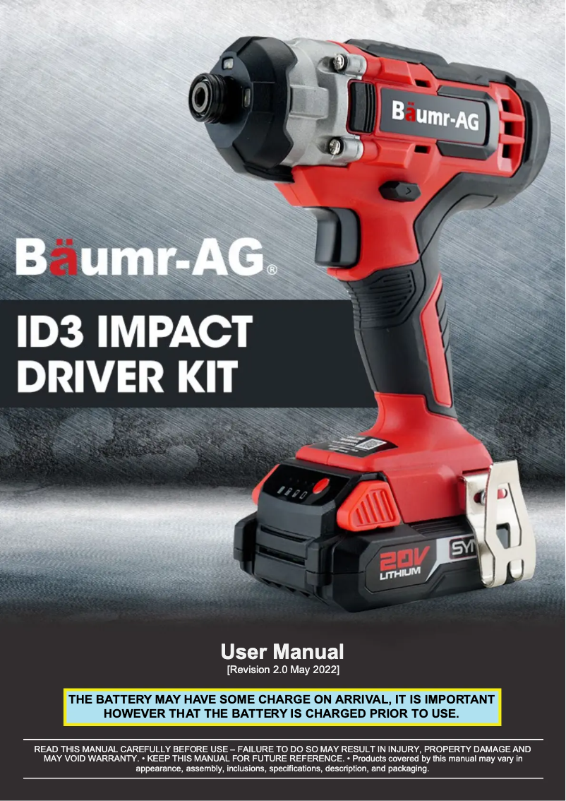 Page n°1 - Manuel utilisateur Baumr-AG ID3