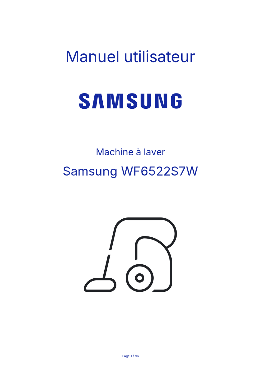 Page n°1 - Manuel utilisateur Samsung WF6522S7W