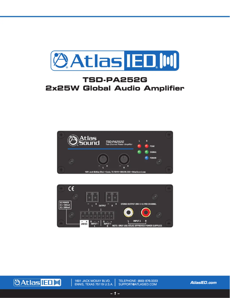 Image de la première page du manuel de l'appareil TSD-PA252G