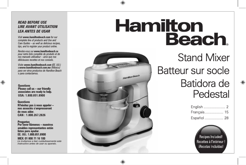 Page n°1 - Manuel utilisateur Hamilton Beach 63392