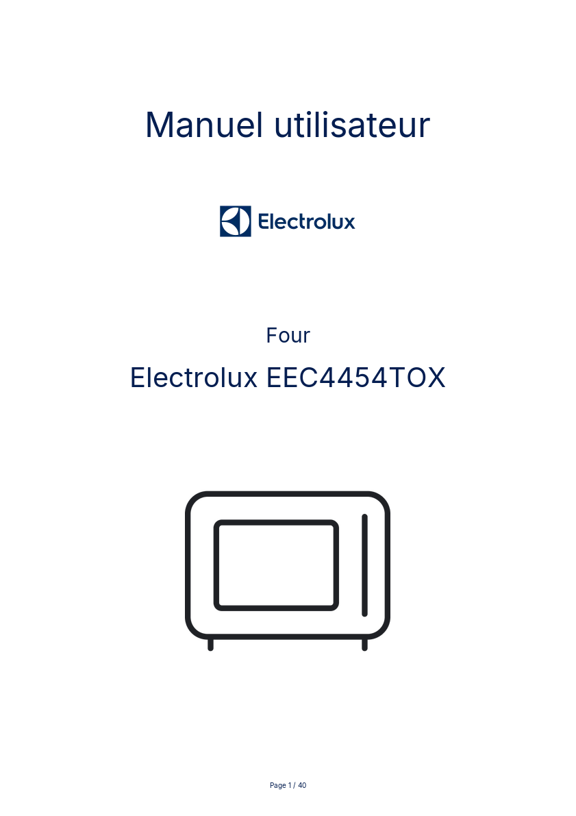 Image de la première page du manuel de l'appareil EEC4454TOX