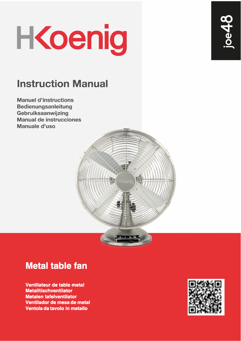 Page 1 de la notice Manuel utilisateur H.Koenig JOE48