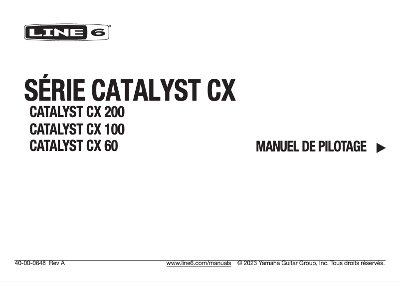 Image de la première page du manuel de l'appareil Catalyst CX 60