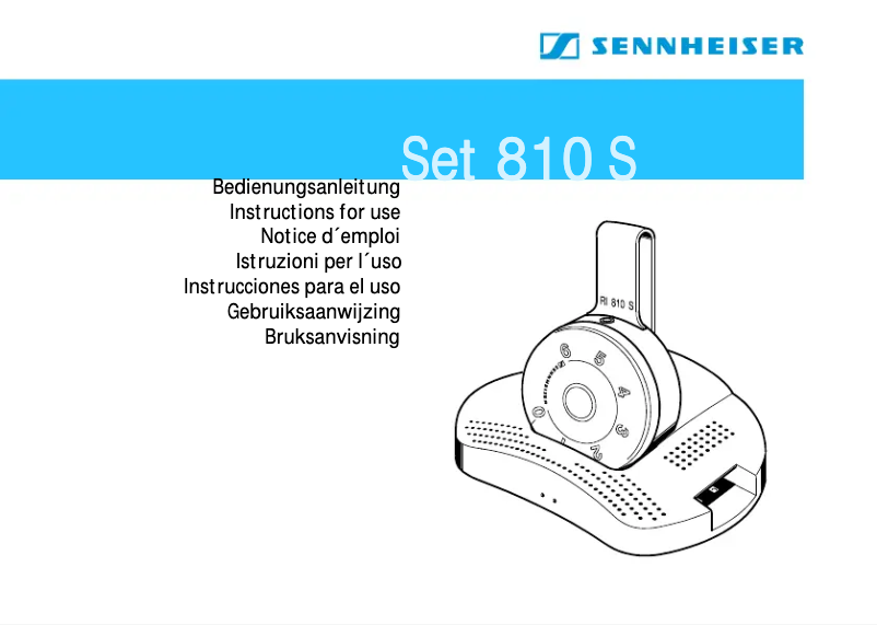 Page 1 de la notice Manuel utilisateur Sennheiser SET 810 S