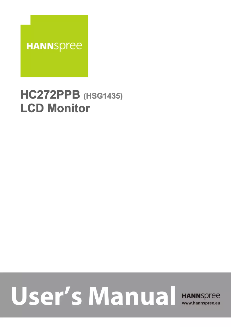 Page n°1 - Mode d'emploi Hannspree HC 272 PPB