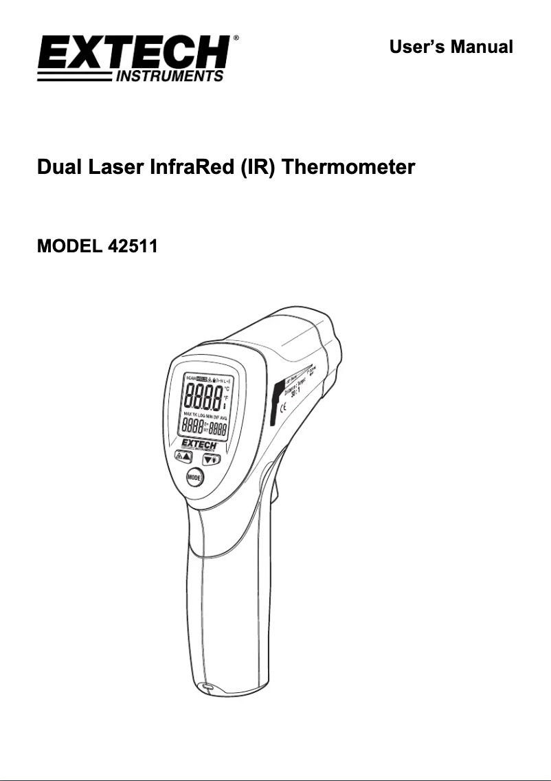 Page 1 de la notice Manuel utilisateur Extech 42511