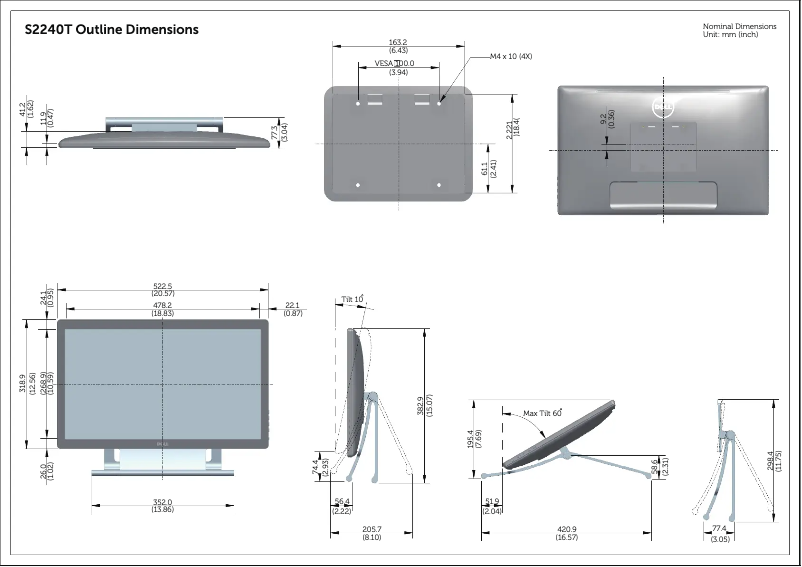 Page 1 de la notice Manuel utilisateur Dell S2240T
