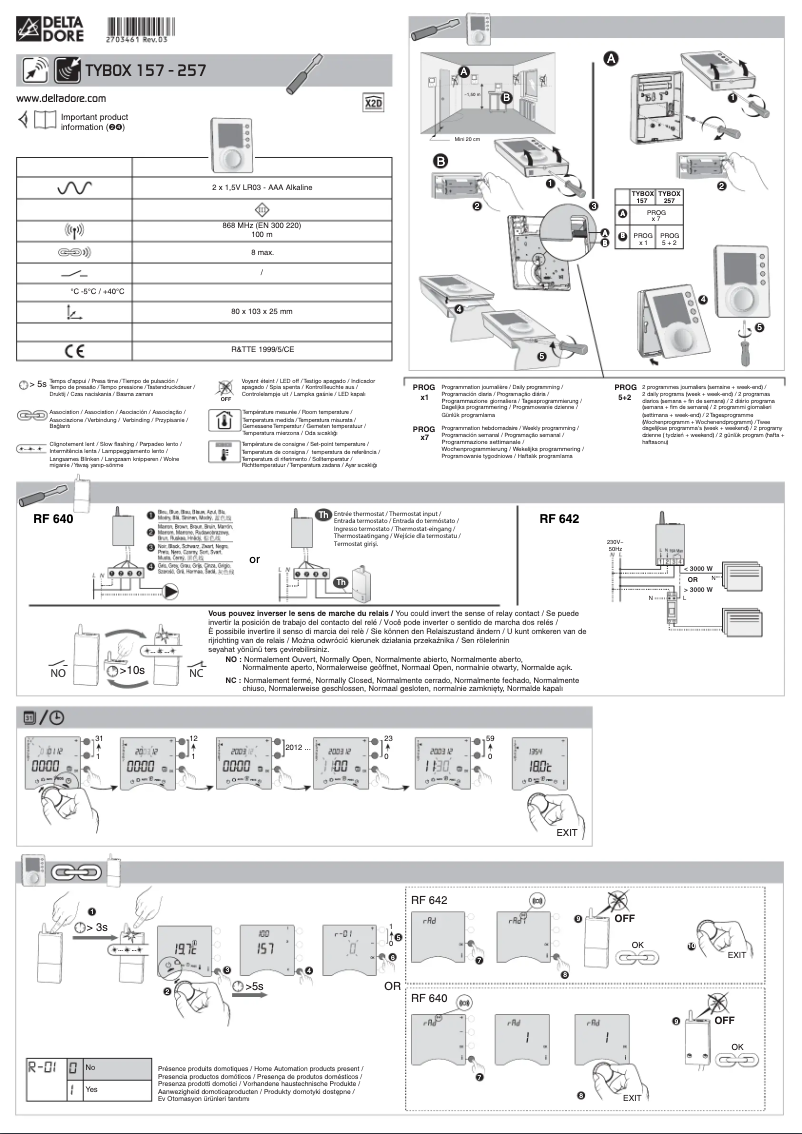 Page 1 de la notice Guide d'installation Delta Dore Tybox 157