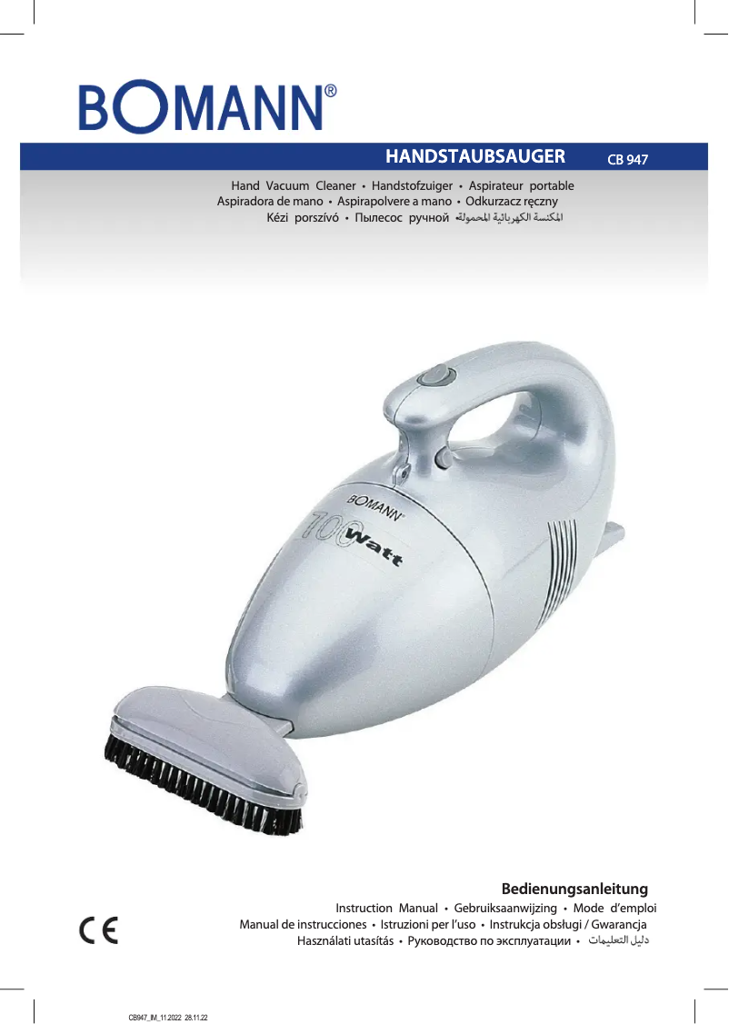 Page n°1 - Manuel utilisateur Bomann CB 947