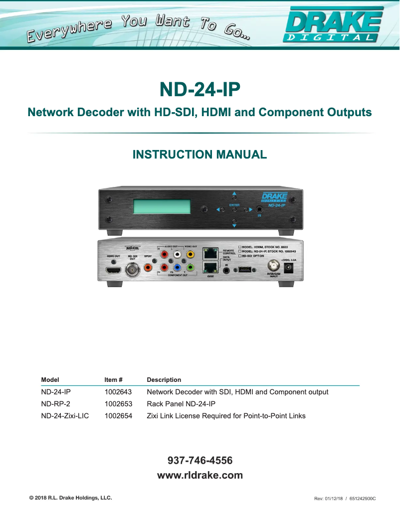 Image de la première page du manuel de l'appareil ND-24-IP