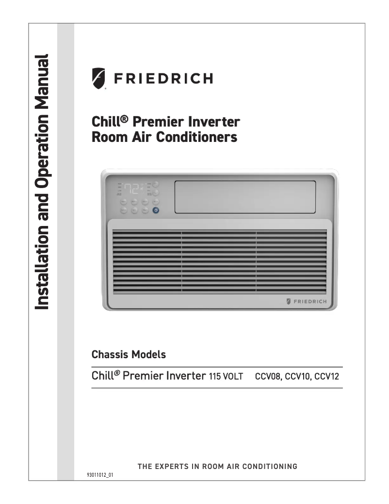 Page n°1 - Guide d'installation Friedrich Chill Premier Inverter CCV08A10A