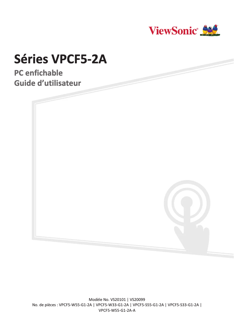 Image de la première page du manuel de l'appareil ViewBoard VPCF5-S33-G1-2A