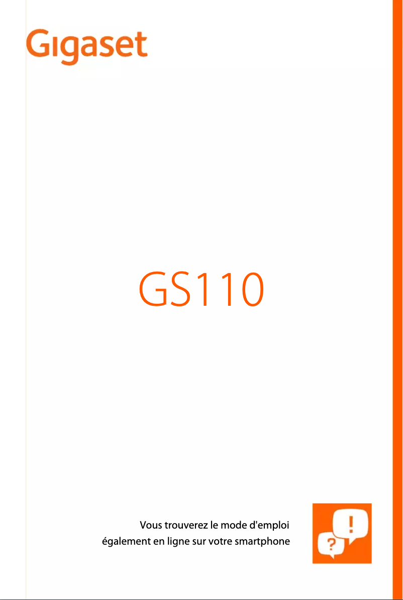 Page n°1 - Manuel utilisateur Gigaset GS110