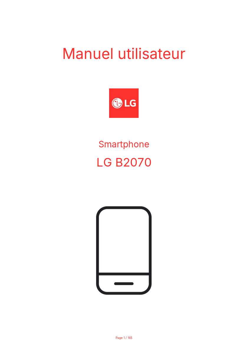Page n°1 - Manuel utilisateur LG B2070