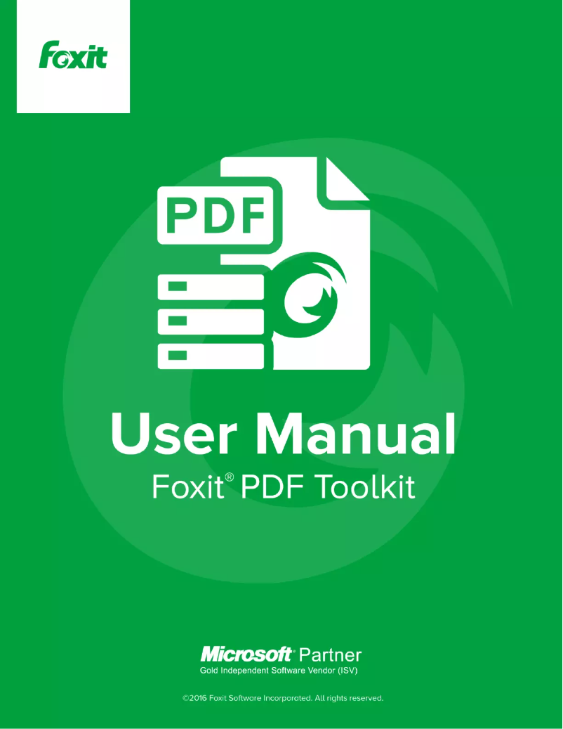 Page 1 de la notice Manuel utilisateur Foxit PDF Toolkit